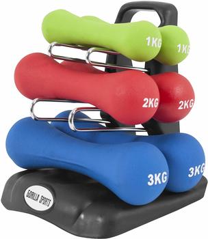 Gorilla Sports Ergonomisches Gymnastikhantelset 12 kg inkl. Hantelbaum