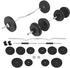 vidaXL Set of 2 dumbbells and 1 curl bar with weights 30kg