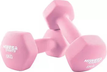 Miweba Sports Neoprenkurzhantel 2er Set NKH100 rosa 4 kg