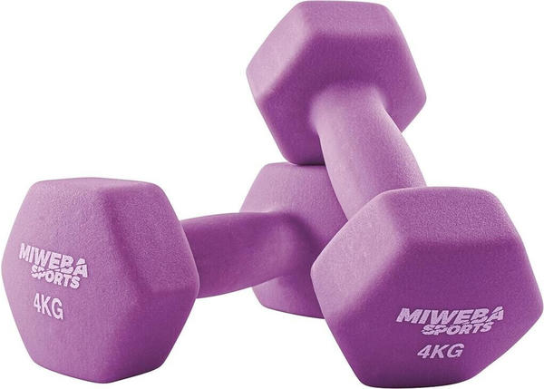 Miweba Sports Neoprenkurzhantel 2er Set NKH100 pink 4 kg