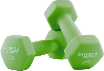 Miweba Sports Neoprenkurzhantel 2er Set NKH100 grün 3 kg