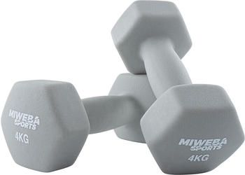 Miweba Sports Neoprenkurzhantel 2er Set NKH100 grau 4 kg
