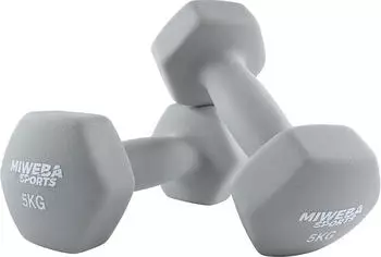 Miweba Sports Neoprenkurzhantel 2er Set NKH100 grau 5 kg