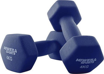 Miweba Sports Neoprenkurzhantel 2er Set NKH100 blau 4 kg