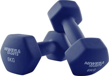 Miweba Sports Neoprenkurzhantel 2er Set NKH100 blau 6 kg