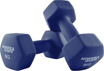 Miweba Sports Neoprenkurzhantel 2er Set NKH100 blau 8 kg