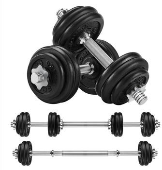 Songmics 30 kg verstellbares Hantelset