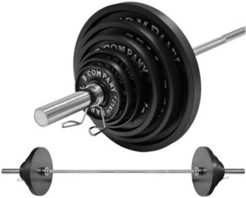 Bad Company Olympia-Set 125,5 kg Langhantelstange und Hantelscheiben Guss (20311149)