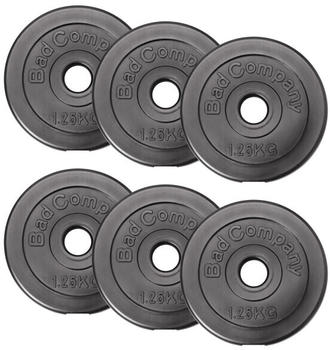 Bad Company 7,5 Kg (6x1,25) Hantelscheiben Hantel Hanteln 30/31mm Kunst (20311606)