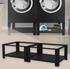 ML-Design Doppel Waschmaschinen Untergestell, 128x54 cm, Schwarz, aus Stahl, bis 150kg, inkl. 2 Ablagen, höhenverstellbar,