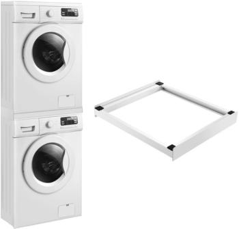 en.casa Verbindungsrahmen für Waschmaschine/Trockner Weiß
