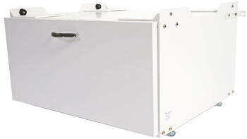 Mendler Waschmaschinenunterschrank MCW-E50, Sockel Podest Erhöhung Untergestell, Schublade 33x61x52cm weiß