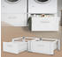 ML-Design Doppel Waschmaschinen Untergestell, 128x53,5x31,5 cm, Weiß, aus Stahl, inkl. 2 Schubladen, bis 150kg, Doppelpodest Sockel Erhöhung Trockner Unterbau