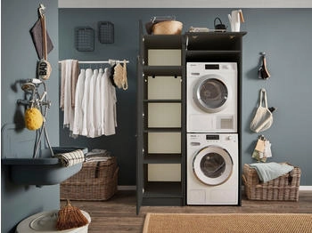 Laundreezy Waschmaschinenschrank 117.5x200x67.5 anthrazit – Laundreezy Waschmaschinenschrank 117.5x200x67.5 anthrazit – platzsparende Ordnung im Hauswirtschaftsraum