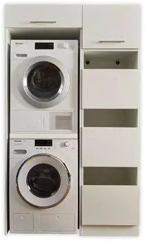 Laundreezy Waschmaschinenschrank für Trockner 117,5x 200x 67,5 cm weiß