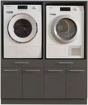 Laundreezy 2X Waschmaschinenschrank anthrazit 135x162x67.5 91-211-C0