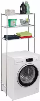 Relaxdays Waschmaschinenregal Waschmaschinen&uuml;berbau Badregal Metall Trocknerregal silber