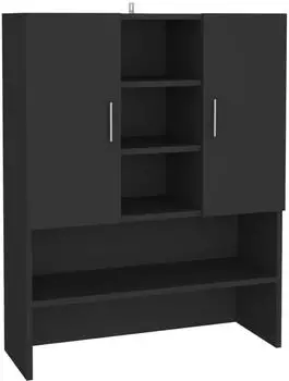 vidaXL Waschmaschinenschrank Schwarz 70,5x25,5x90 cm