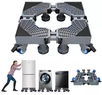 LuxusKollektion Waschmaschinen-Untergestell mit Rollen, verstellbar 45-68cm, 300kg Tragkraft