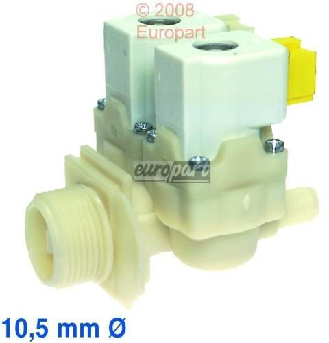 EUROPART Magnetventil Ventil 2-fach 180° 10,5 mm Waschmaschine wie Bosch Siemens 087076