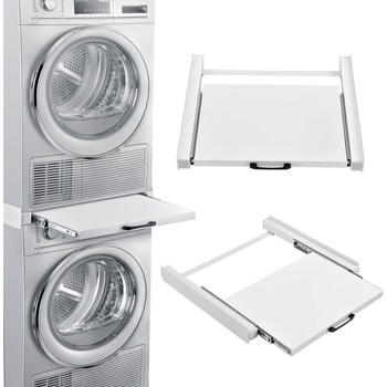 en.casa Verbindungsrahmen Dannemarie für Waschmaschine oder Trockner 60x54 cm Ausziehbar
