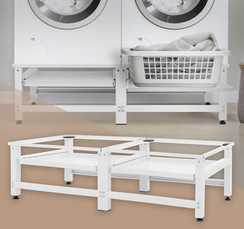 ML-Design 2er Set Waschmaschinen Sockel Weiß 490009415
