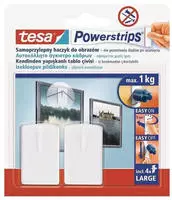 tesa Powerstripes Kleben&auml;gel f&uuml;r max. 1,0 kg, 20,0 x 30,0 mm, 2 St. wei&szlig;