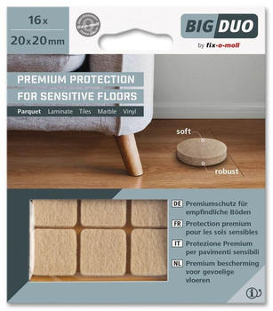 Fix-o-moll Big-Duo Parkettgleiter 20 x 20mm fix-o-moll