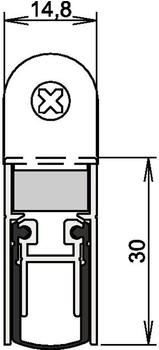 Athmer T&uuml;rdichtung, T&uuml;rdichtung Schall-Ex DUO L-15 WS 1-382 2-seitig L&auml;nge 1083 mm Aluminium silberfarben eloxiert H... (1-382-1085)