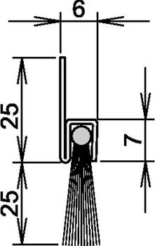 Athmer Türdichtung, Bürstentürdichtung Länge 1250 mm Rosshaar mixed (4-310-025-1250)