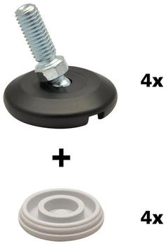 Wagner QuickClick M&ouml;belgleiter I 4er-Set Verstellfu&szlig; mit Kugelgelenk I - HYPER - Durchmesser &Oslash; 30 mm M8 x 25 mm315832600