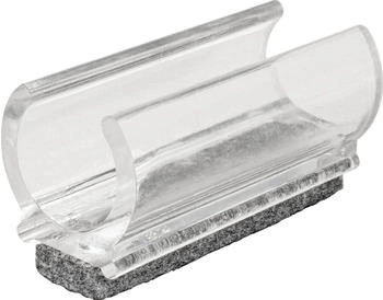 Wagner Klemmschalengleiter f&uuml;r Rundrohr 4tlg. - 50 x 12/19 x 17/25 mm Filz 8 mm Kunststoff transparent - Made in Germany - 15069299