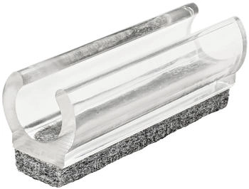 Wagner Klemmschalengleiter für Rundrohr 4tlg. - 50 x 11/12 x 11/19 mm Filz 8 mm Kunststoff transparent - Made in Germany - 15069099