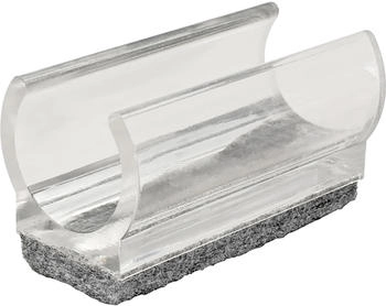 Wagner Klemmschalengleiter für Rundrohr 4tlg. - 50 x 18/22 x 19/27 mm Filz 8 mm Kunststoff transparent - Made in Germany - 15069399