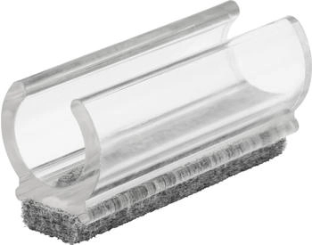 Wagner Klemmschalengleiter für Rundrohr 4tlg. - 50 x 11/16 x 16/24 mm Filz 8 mm Kunststoff transparent - Made in Germany - 15069199