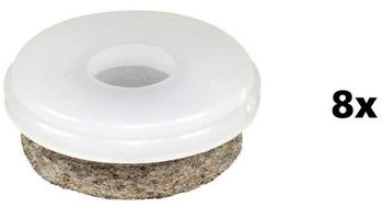 Wagner QuickClick Filzgleiter ULTRASOFT - 8er-Set Ersatzgleiter &Oslash; 25 mm - f&uuml;r Basis &Oslash; 25 mm - 15829400 - wei&szlig; Naturmaterial 15829400