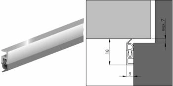Ellen Abdichtungsschiene PTS-AR 2100mm weiß mit Weich-PVC-Lippe (0501101)