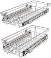 vidaXL Einbauschublade Korbauszug 2 Stk. Silbern 300 mm