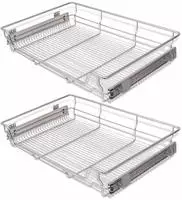 vidaXL Einbauschublade Korbauszug 2 Stk. Silbern 800 mm