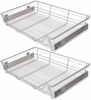 vidaXL Korbauszug 2 Stk. Silbern 800 mm (50482)