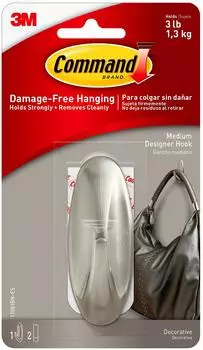 3M Designer Haken Medium Gebürstetes Nickel 1,3kg (17081BN-ES)