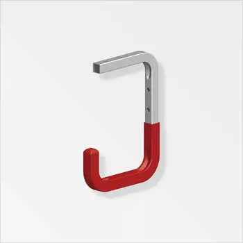 Alfer Wand u. Deckenhaken gummiert T 115 x H 160 x T 100 mm Stahl verzinkt rot