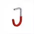 Alfer Wand u. Deckenhaken gummiert Typ 8 T 110 x H 165 x T 90 mm Aluminium blank rot