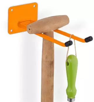 Relaxdays Belastbarer Wandhaken aus Stahl Orange chwarz