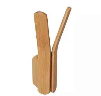 Relaxdays Doppelter Wandhaken Holz Natur, 10er-Set (10043514_0)