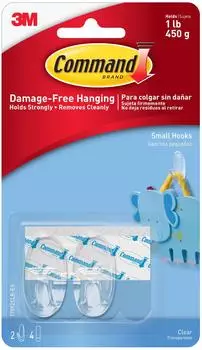 3M Kleine transparente Designer-Bilderrahmen-Haken, 450g, 2er-Pack (17092CLR)
