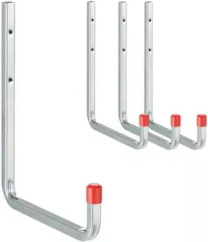 Relaxdays Wandhaken Garage 4er Set Rot ilber