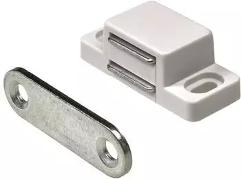 Hettich Magnetschn&auml;pper 4 kg Platte Starr Verzinkt Wei&szlig; 4 St&uuml;ck