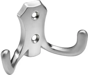 Hettich Garderobenhaken 2 Haken Zinkdruckguss aluoptik LxBxH 30/77/47 mm