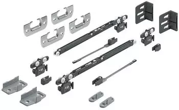 Hettich SysLine S Schiebet&uuml;rbeschlag-Set 2-t&uuml;rig Silent System 15kg (9134311)